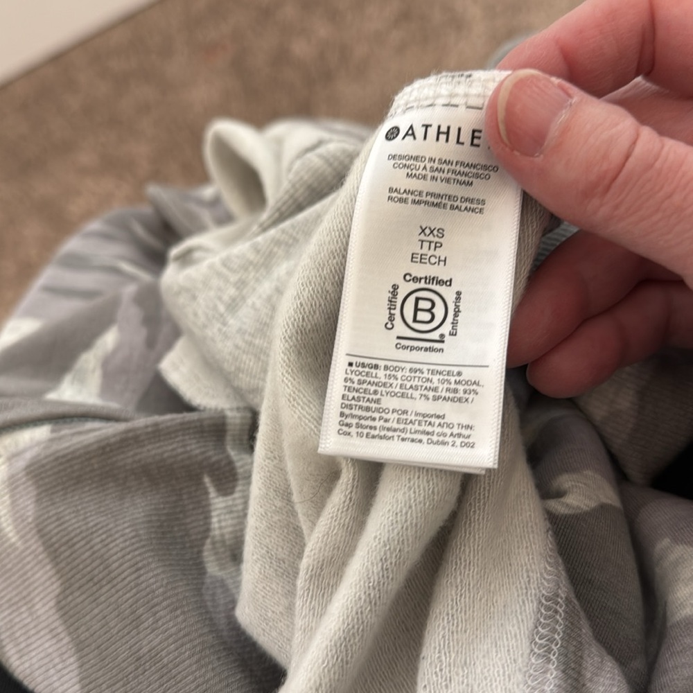 Athleta Women’s Casual Balance Camo Lux Dress / Size XXS / Brand NWT / Gray - Picture 7 of 9